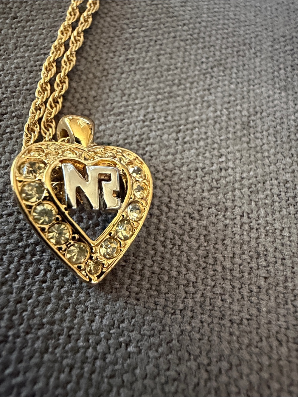 Nina Ricci Gold Heart Pendant Necklace with Accent and Crystal Halo - Picture 7 of 11